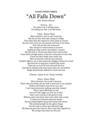 KANYE WEST LYRICS "All Falls Down" (Feat