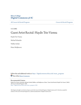 Guest Artist Recital: Haydn Trio Vienna Haydn Trio Vienna
