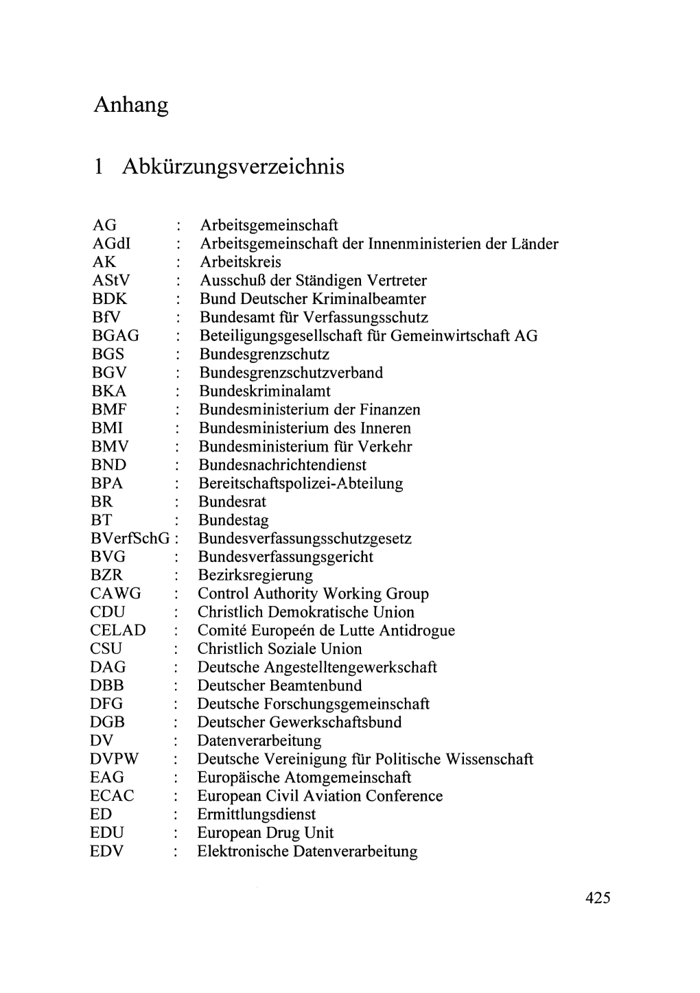 Anhang 1 Abkürzungsverzeichnis