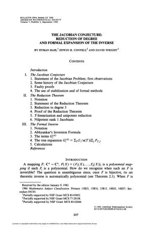The Jacobian Conjecture: Reduction of Degree and Formal Expansion of the Inverse