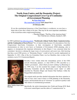North, Iran-Contra, and the Doomsday Project the Original