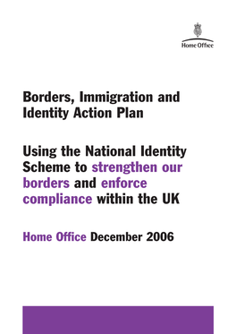 UK: Borders, Immigration and Identity Action Plan