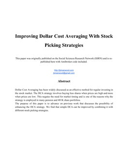 Improving Dollar Cost Averaging with Stock Picking Strategies