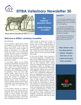 EFTBA Veterinary Newsletter 30