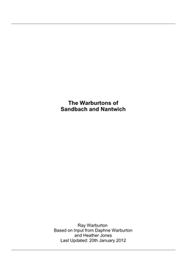 The Warburtons of Sandbach and Nantwich