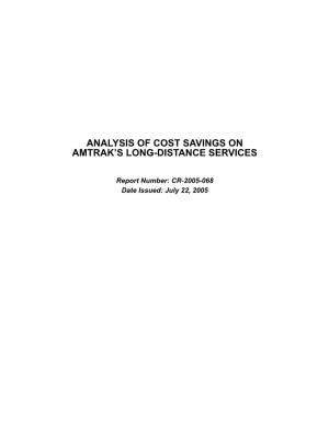 Analysis of Cost Savings on Amtrak's Long-Distance
