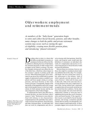 Older Workers: Employment and Retirement Trends