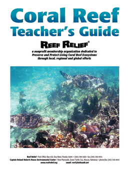 Coral Reef Teacher's Guide Scribes Innovative Ways to Save Coral Reefs