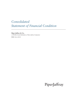 Consolidated Statement of Financial Condition