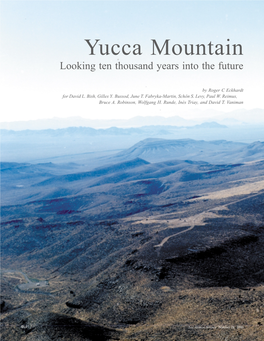 Yucca Mountain Looking Ten Thousand Years Into the Future