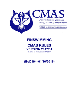 Finswimming Cmas Rules