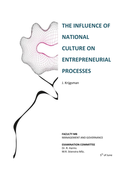 The Influence of National Culture on Entrepreneurial Processes