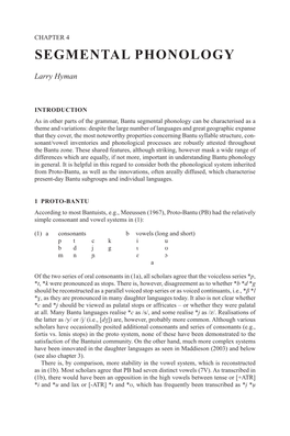 Segmental Phonology