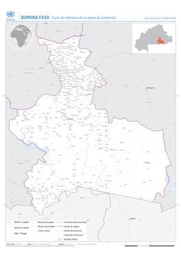 BURKINA FASO- Carte De Référence De La Région Du Centre-Est