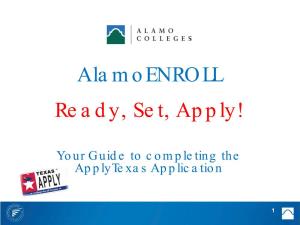 Alamoenroll Ready, Set, Apply!