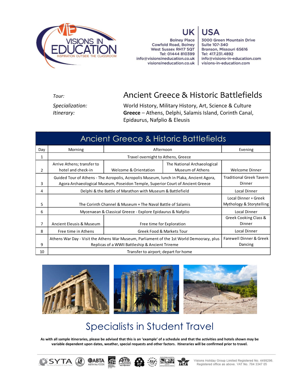 Specialists in Student Travel