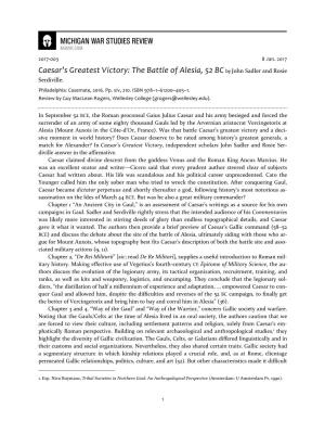 Caesar's Greatest Victory: the Battle of Alesia, 52 BC by John Sadler