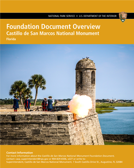 Foundation Document Overview, Castillo De San Marcos National