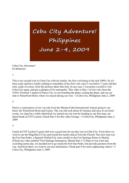 Cebu City Adventure! By/Demarcjw