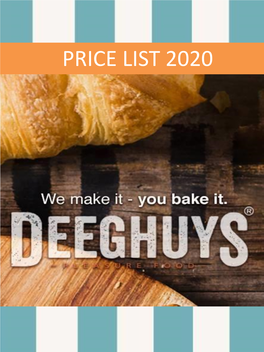 Price List 2020 Cupcake- & Muffin Batters, Cookie Dough, Cakes, Sponges, Toppings & Fillings