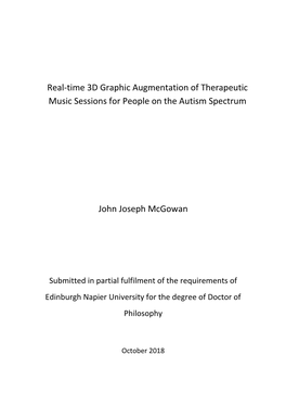 Real-Time 3D Graphic Augmentation of Therapeutic Music Sessions for People on the Autism Spectrum