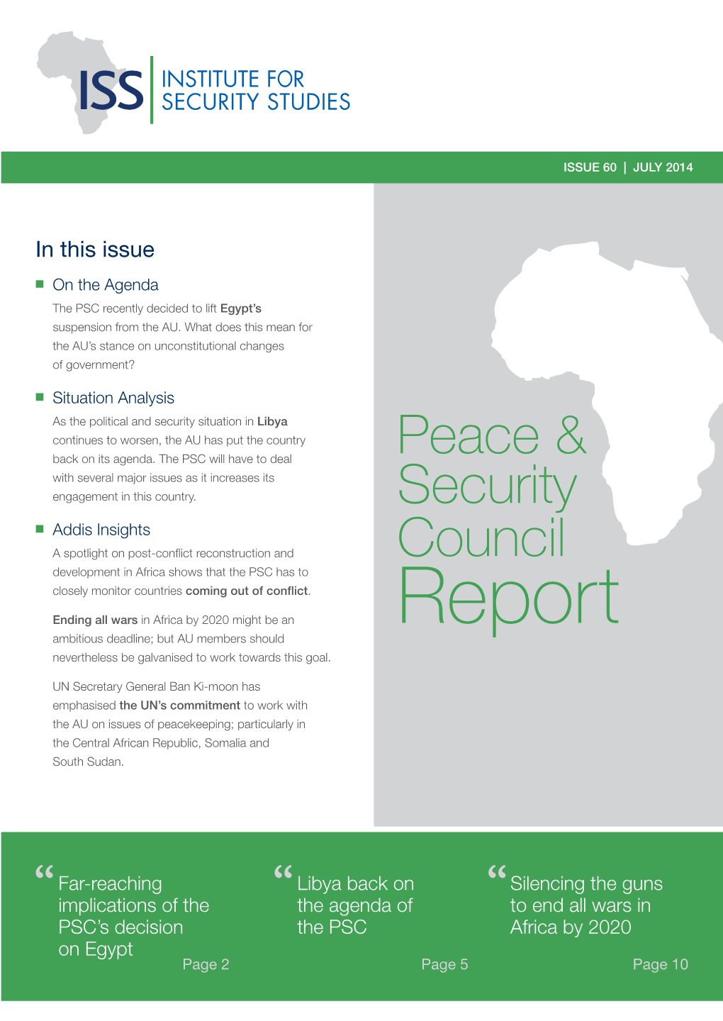 ISS Peace and Security Council Report, No 60