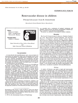 Renovascular Disease in Children
