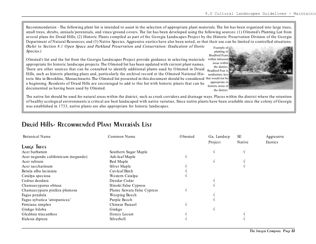 Druid Hills- Recommended Plant Materials List - DocsLib