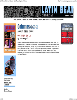 LBMO.Com - Latin Beat Magazine - Latin Music Magazine - Columns