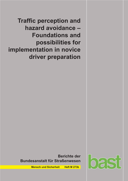 Traffic Perception and Hazard Avoidance – Foundations and Possibilities for Implementation in Novice Driver Preparation