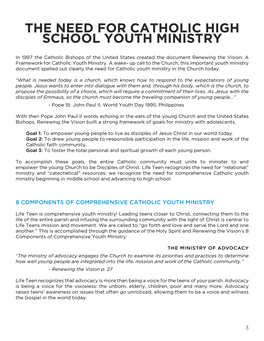 The Need for Catholic High School Youth Ministry