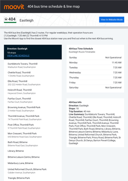 404 Bus Time Schedule & Line Route