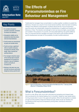 The Effects of Pyrocumulonimbus on Fire Behaviour Management