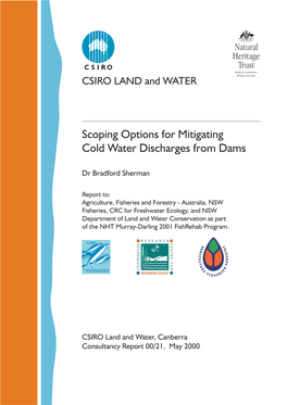 Scoping Options for Mitigating Cold Water Discharges from Dams