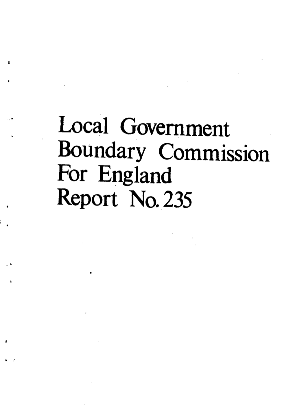 Al Government Boundary Commission for England Report No