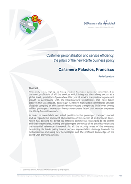 Customer Personalisation and Service Efficiency: the Pillars of the New Renfe Business Policy