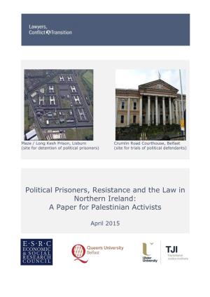 Political Prisoners, Resistance and the Law in Northern Ireland: a Paper for Palestinian Activists