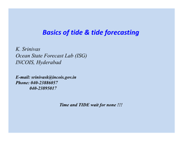 Basics of Tide & Tide Forecasting