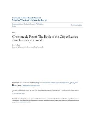 Christine De Pizan's the Book of the City of Ladies As Reclamatory Fan Work E