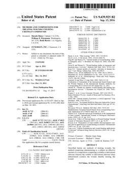 United States Patent (10) Patent No.: US 9,439,925 B2 Baker Et Al
