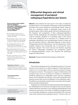 Differential Diagnosis and Clinical Management of Periapical Radiopaque/Hyperdense Jaw Lesions