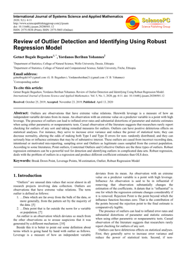 Review of Outlier Detection and Identifying Using Robust Regression Model