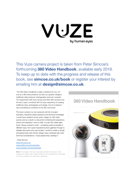 This Vuze Camera Project Is Taken from Peter Simcoe's Forthcoming