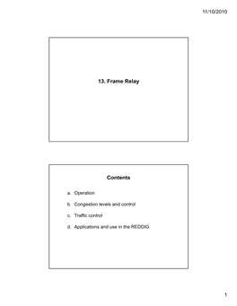 13. Frame Relay Contents