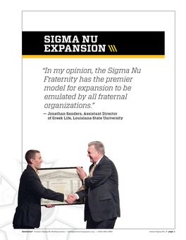 Sigma Nu Expansion \\\