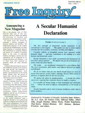 A Secular Humanist Declaration Devoted Primarily to a Defense of Democratic Secular Humanism