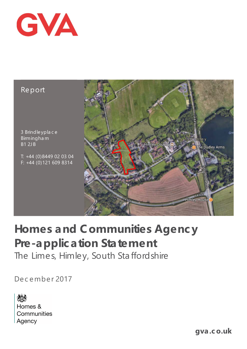 Homes and Communities Agency Pre-Application Statement the Limes, Himley, South Staffordshire