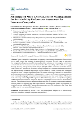 An Integrated Multi-Criteria Decision Making Model for Sustainability Performance Assessment for Insurance Companies