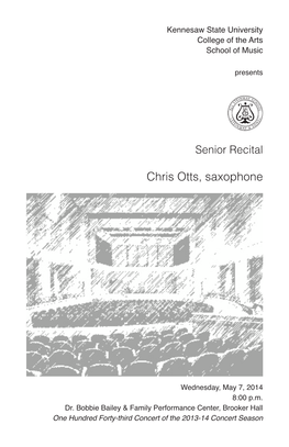 Senior Recital: Chris Otts, Saxophone