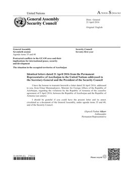 General Assembly Security Council Seventieth Session Seventy-First Year Agenda Items 35 and 40